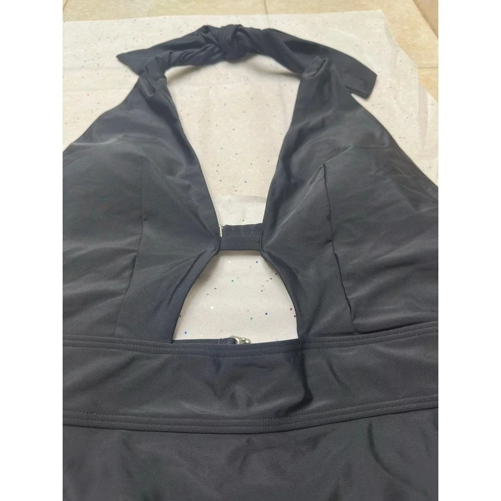 Adore Me Women's Brinlee Swimwear One-Piece‎ in black. size XL